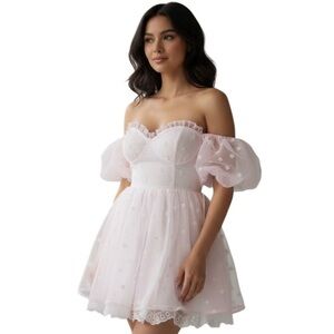 Sugar Thrills Gossamer Dreams Mini Dress Coquette Sheer Lace Sold Out NWOT 💕